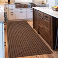 New 1pc Washable non-slip carpet, solid color striped kitchen door mat floor mat, suitable for bathroom, hallway, entrance,
