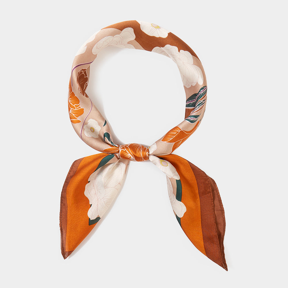 Flower Printed Square Scarf
