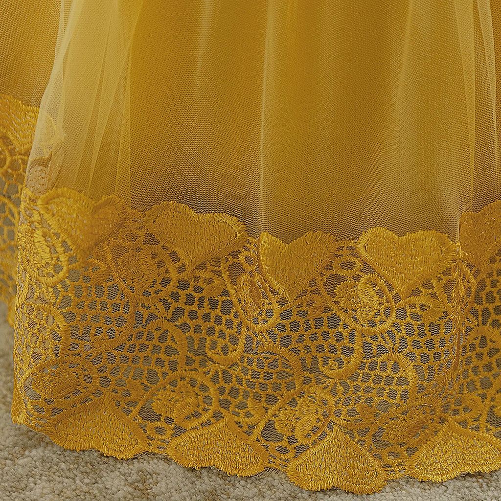 Toddler Flower Baby Wedding Princess Girls Dress Elegant Tulle Bridesmaids 1st Birthday Party Dresses Baby Bow Baptism Costumes