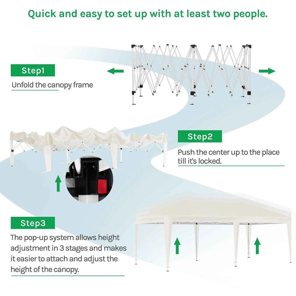 Pop Up Folding Gazebo Garden Gazebo Marquee Pergola Waterproof Windproof UV Protection party tent for Garden Camping Beach BBQ