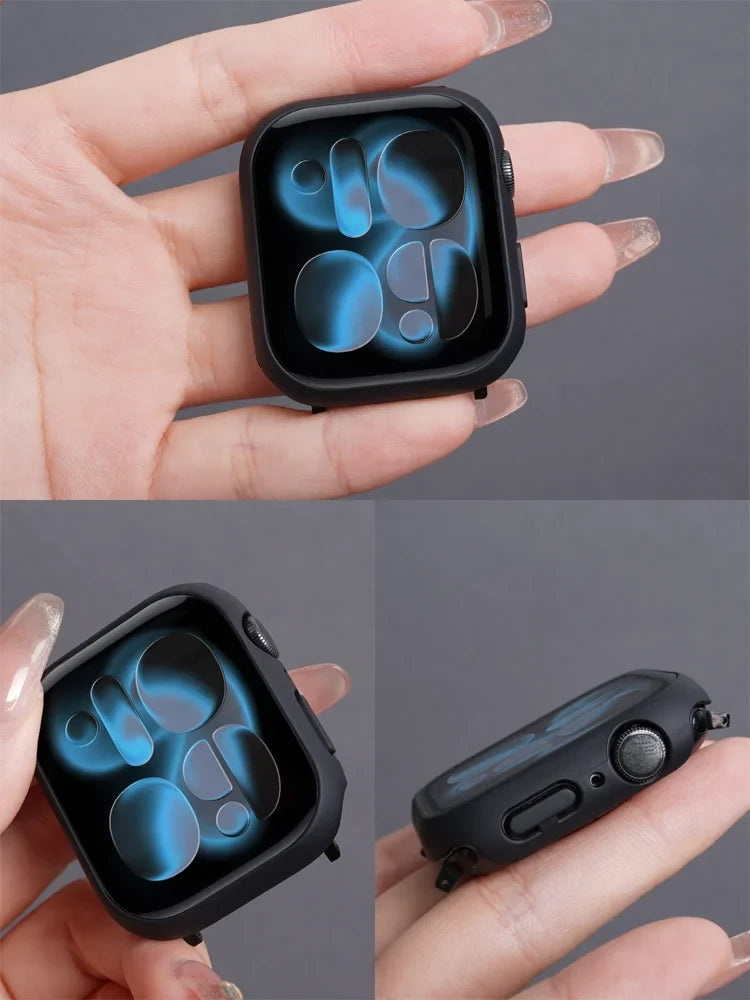 Tempered Glass+Case For Apple Watch 38-40mm 41mm 42mm 44mm 45mm 46mm Screen Protector Protective Cover iWatch 11 10 8 7 9 6 SE 5