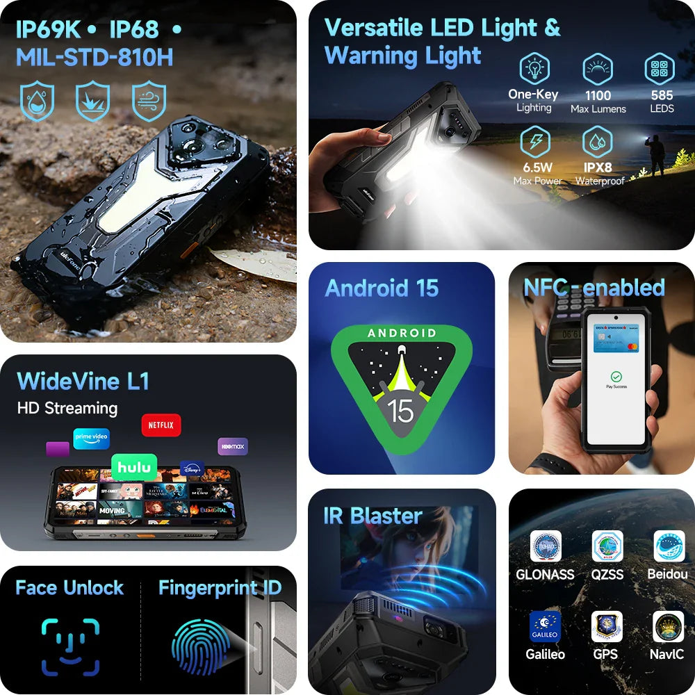 ULEFONE Armor 34 Pro Rugged Phone With Built In Projector