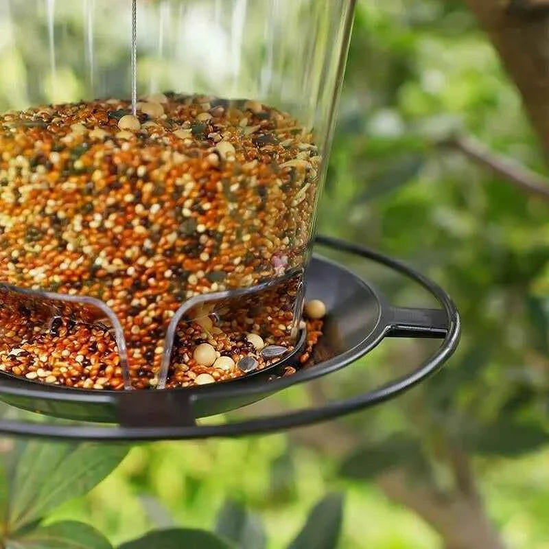 Outdoor Bird Feeding House Waterproof Gazebo Hanging Wild Bird Feeder Cage Outdoor Container With Hang Rope Bird Feeder Garden