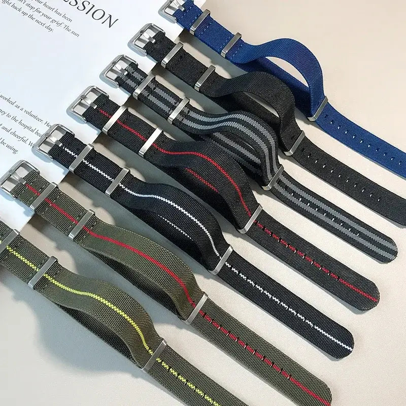 Amazfit Bands Nylon Military Parachute Style Watch Strap Blue Red
