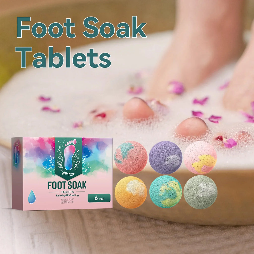South Moon Foot Soak Tablet Relieve Fatigue Warmth Foot Soaking Promote Circulation Soften Cuticle Herbal Extract Feet Bath Ball