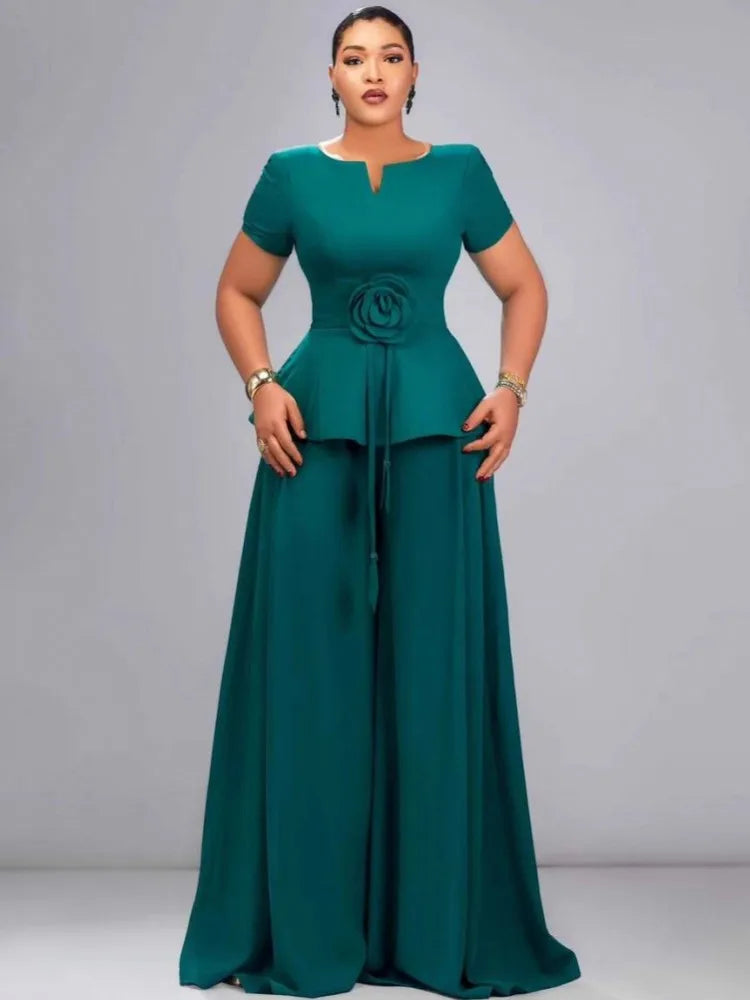 2 Piece Women Sets New Arrival L-4XL Plus Size Matching Sets Big Size 3XL Two Pieces Sets Top And Pants Suits Outfits Clothing