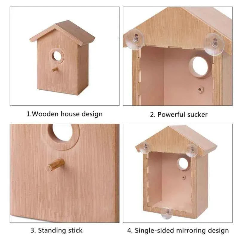 Bird House with Strong Suction Cup for Outside See Through Plastic Birdhouse Outdoors Bird Nest for Garden Window