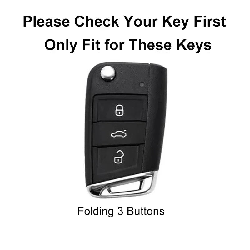 For Volkswagen VW Polo Golf7 MK7 Tiguan for Skoda Octavia Kodiaq Karoq for Seat Ateca Car Key Case Cover Bag Keychain Protector
