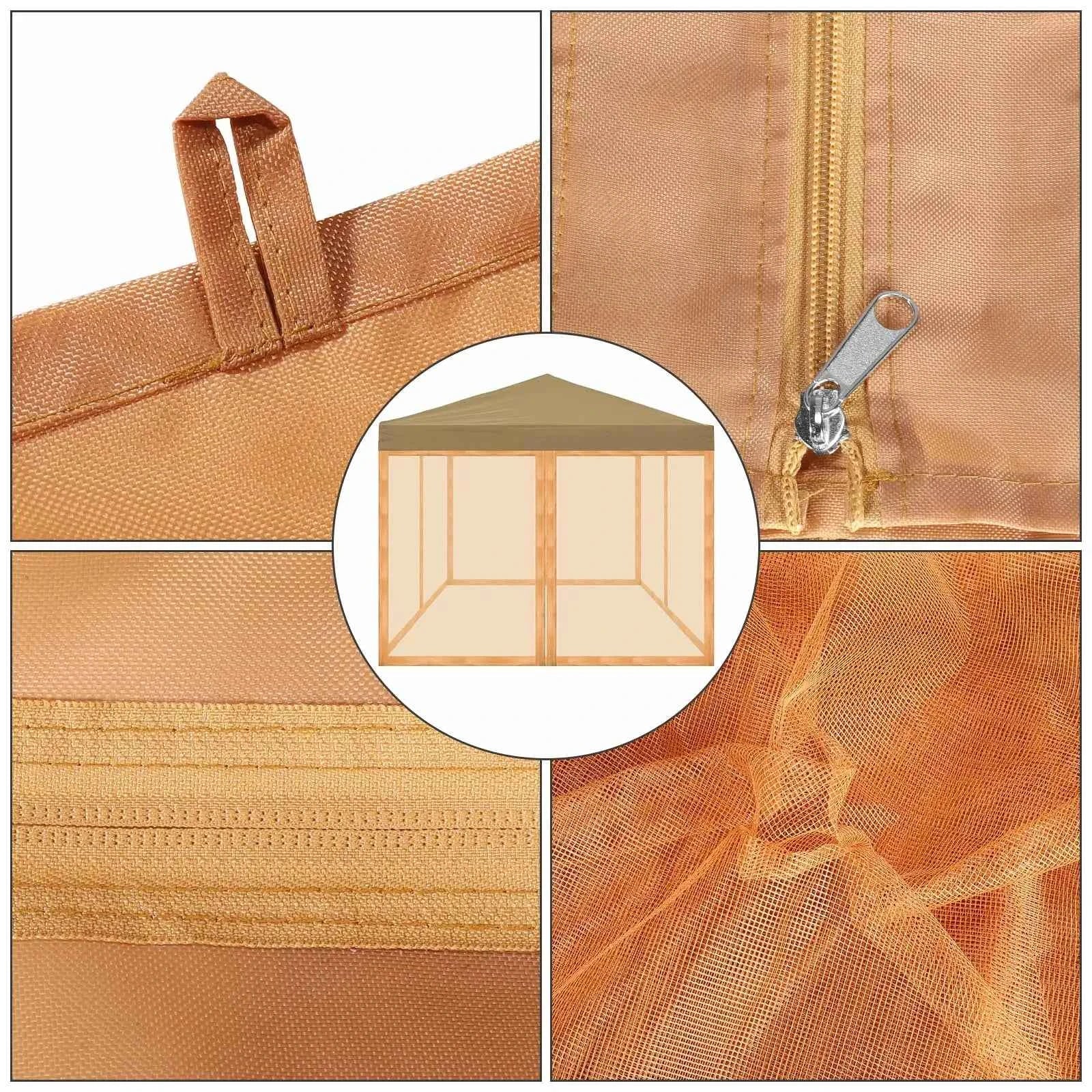 Gazebo Universal Replacement Mosquito Netting Outdoor Gazebo Canopy 4-Panel Screen Walls with Zipper (Mosquito Net Only)