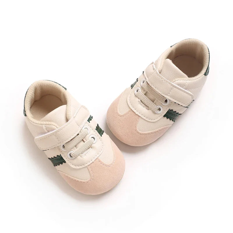 Infant Pre-Walker Shoes Baby Shoes 0-1Year Striped Casual Sports Shoes Rubber Sole for Boys Girls Spring Autumn