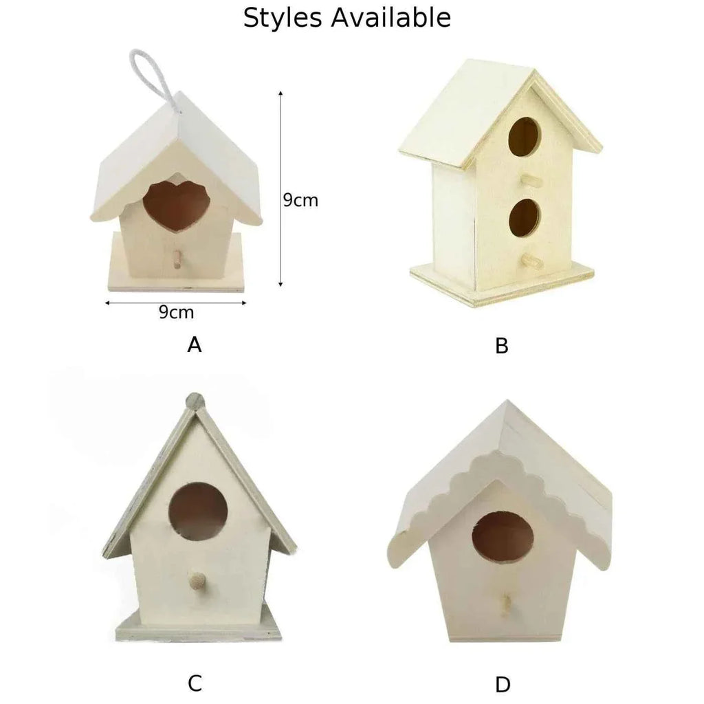 Wooden Bird House Nest Dox Nest House Bird Box Wooden Birdhouse Home Parrot Nest Houses Pet Bedroom Craft Box Garden Decoration