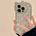 Luxury Sequins 3D Cat Ears Glitter Phone Case for Iphone 16 14 13 12 11 Pro Max 15 Plus Bling Diamond Plating Shockproof Cover