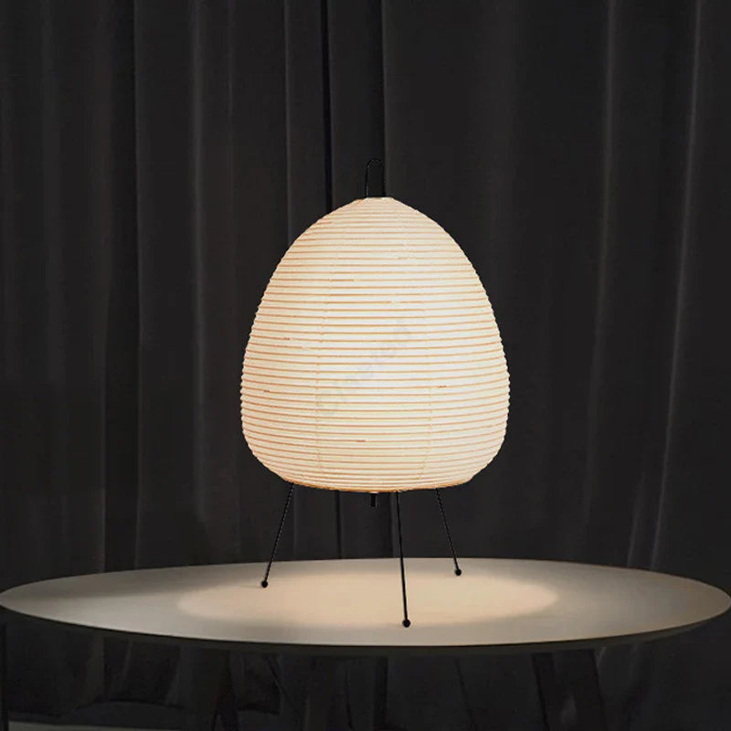 Japanese Design Paper Table Lamp Tripod Rice Paper Table Lamp Japanese Style Lantern Lamp Led Desk Lamp for Bedroom