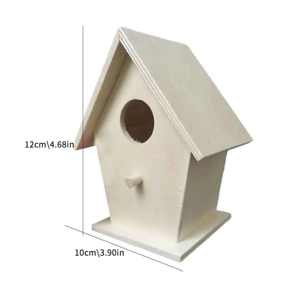 High-end Wooden Bird House For Outside To Paint Bird Nesting Box Handmade Birdhouse With Perch Diy Types Wall-mounted Nest