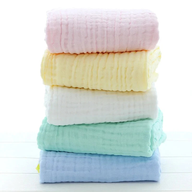 Baby Swaddle Blanket Muslin Newborn Wrap for Child Kids Boys Girls Bath Towel Infant Solid Soft Cotton Stroller Cover 105*105cm