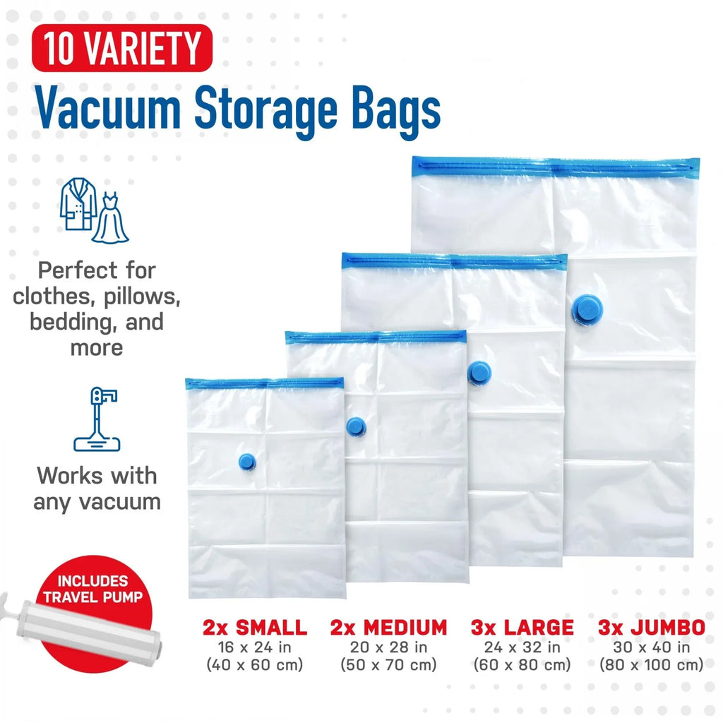 3-5PCS Vacuum Storage Bags, Space Saver Bags  Compression for Comforters and Blankets Clothes Travel Packing Organizer