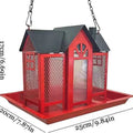 Outdoor Hanging Bird Feeder Iron Rain/Wind-Proof Bird Feeder Outside Garden Yard Large-Capacity Birds Food Feeders Pet Supplies