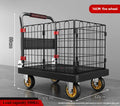 Fence flatbed cart folding silent trolley household pull trolley handling four-wheeled small trailer small pull truck