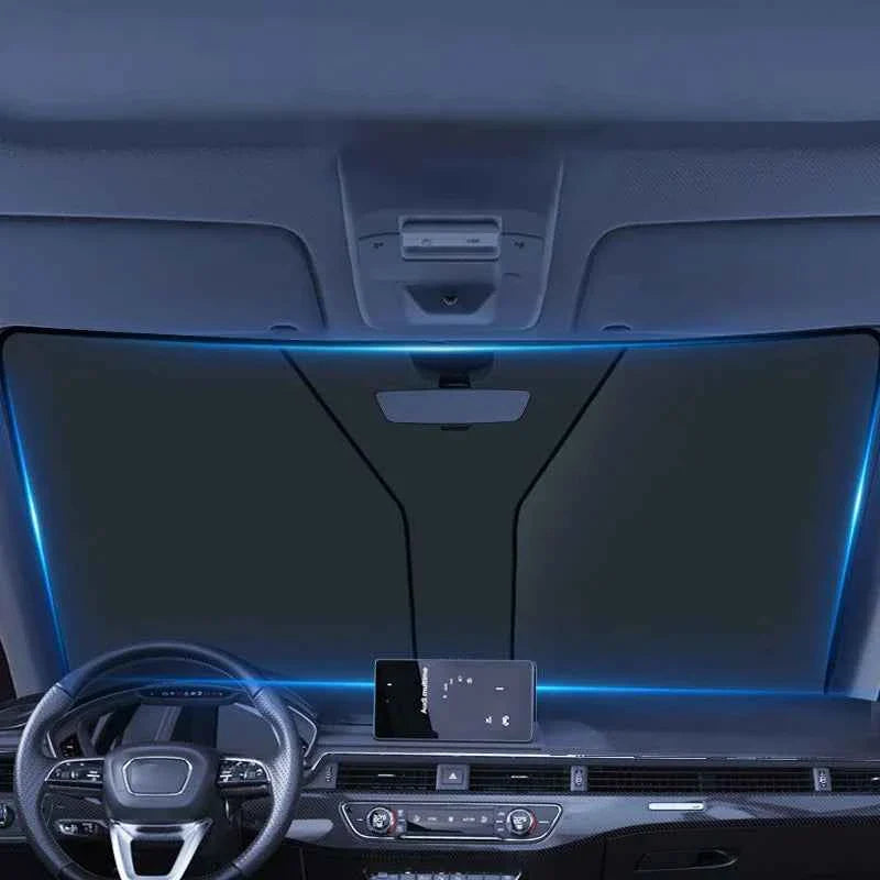 SEAMETAL Car Windshield Sun Shade Cover Front Window Sun Visor Protection Foldable Car Curtains for Summer Cooling UV Refletive