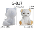 DIY crystal resin drop mold for three-dimensional teddy bear smile sitting bear display stand fragrance wax resin drop mold orna