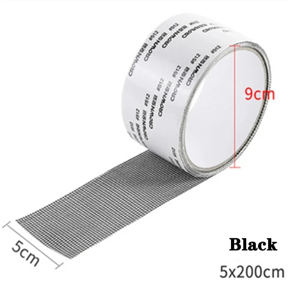Strong Self Adhesive Mesh Tape Nets Window Screen Repair Tape Door Fix Patch Anti Insect Mosquitos Mesh Broken Holes Repairing