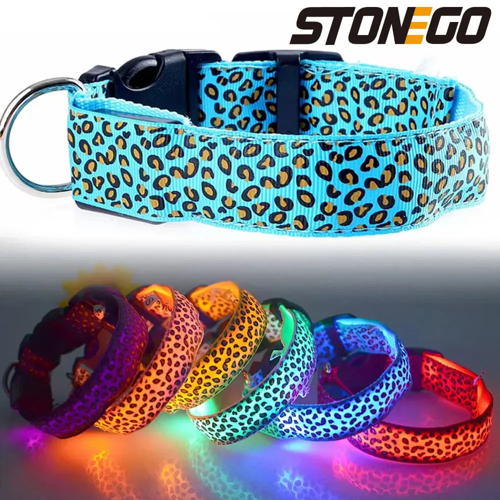 LED Leopard Dog Collar