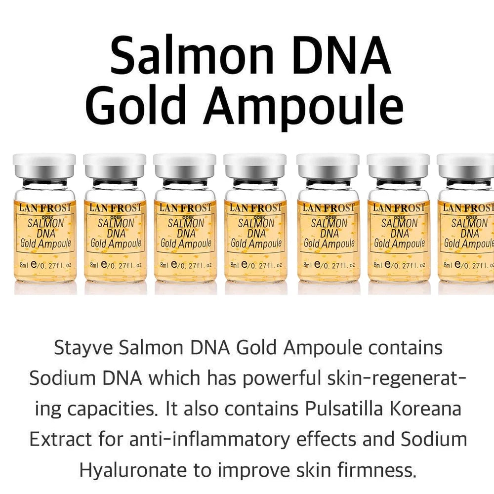 Korea 8ml Salmon DNA Gold Ampoule Skin Booster Serum Kit BB Cream Brightening Moisturizing For 0.3mm Microneedle Serum
