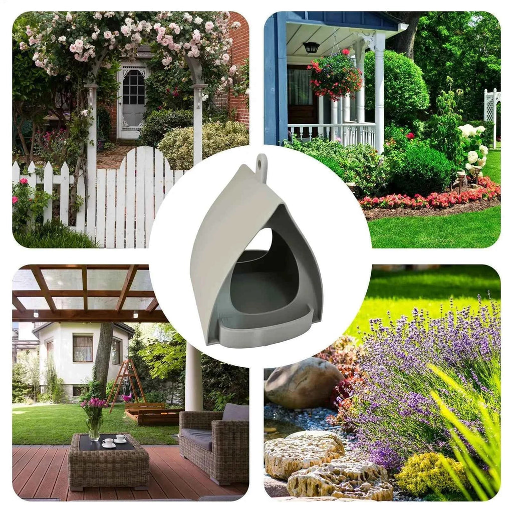 House Bird Feeder Open Design Decorative Station Hut Shape Hangable Mounted Small Hummingbird Feeder for Outside Garden Winter