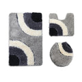 European Style Flocking Floor Mat, Household Bathroom Water Absorption and Anti Slip Mat Combination Set of Three Pieces