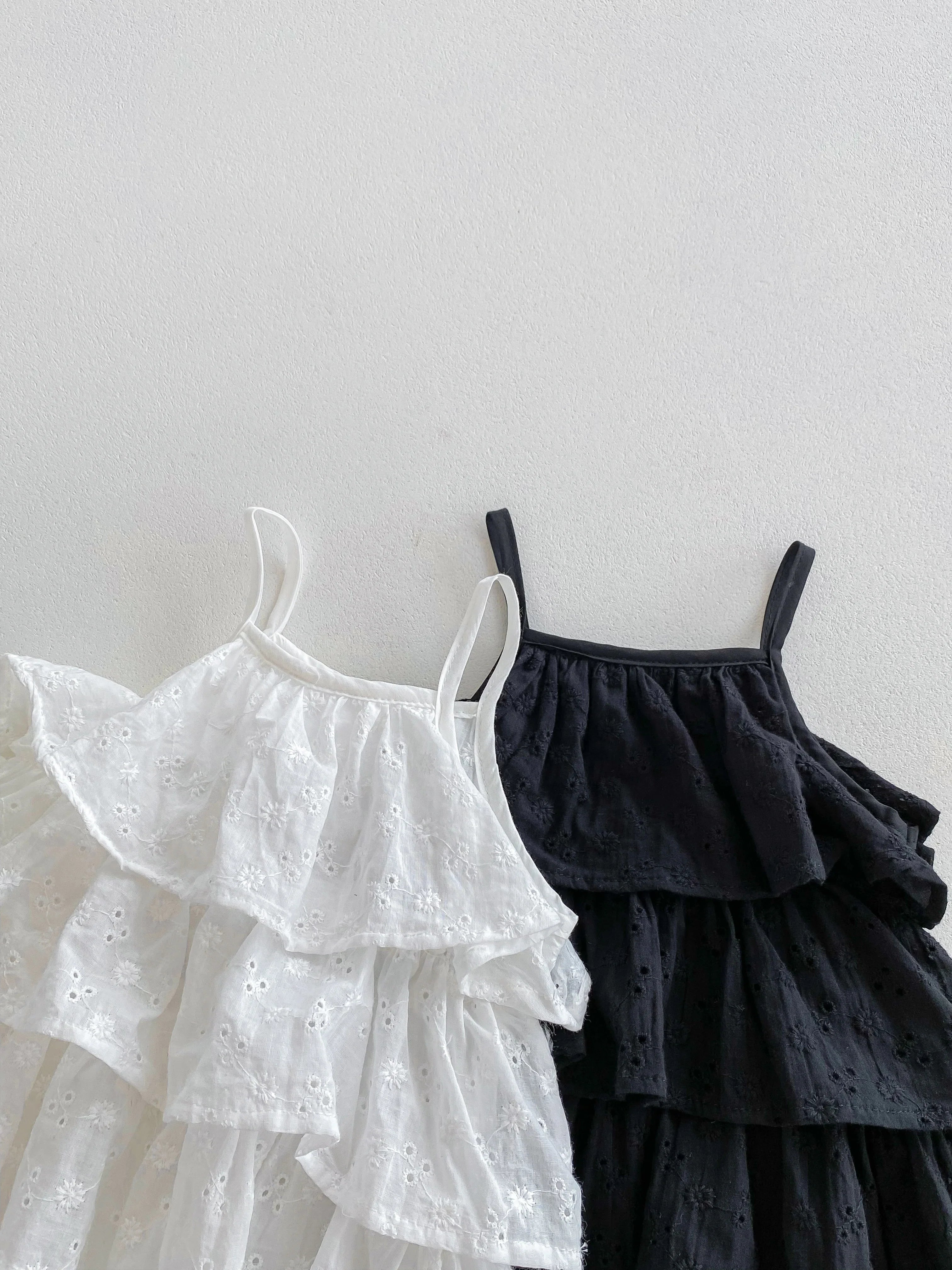 Korea Fashion Baby Girls Camisole Romepr Princess Cotton Sling Infant Bodysuit Dress Baby Outfit 0-2 Years Old