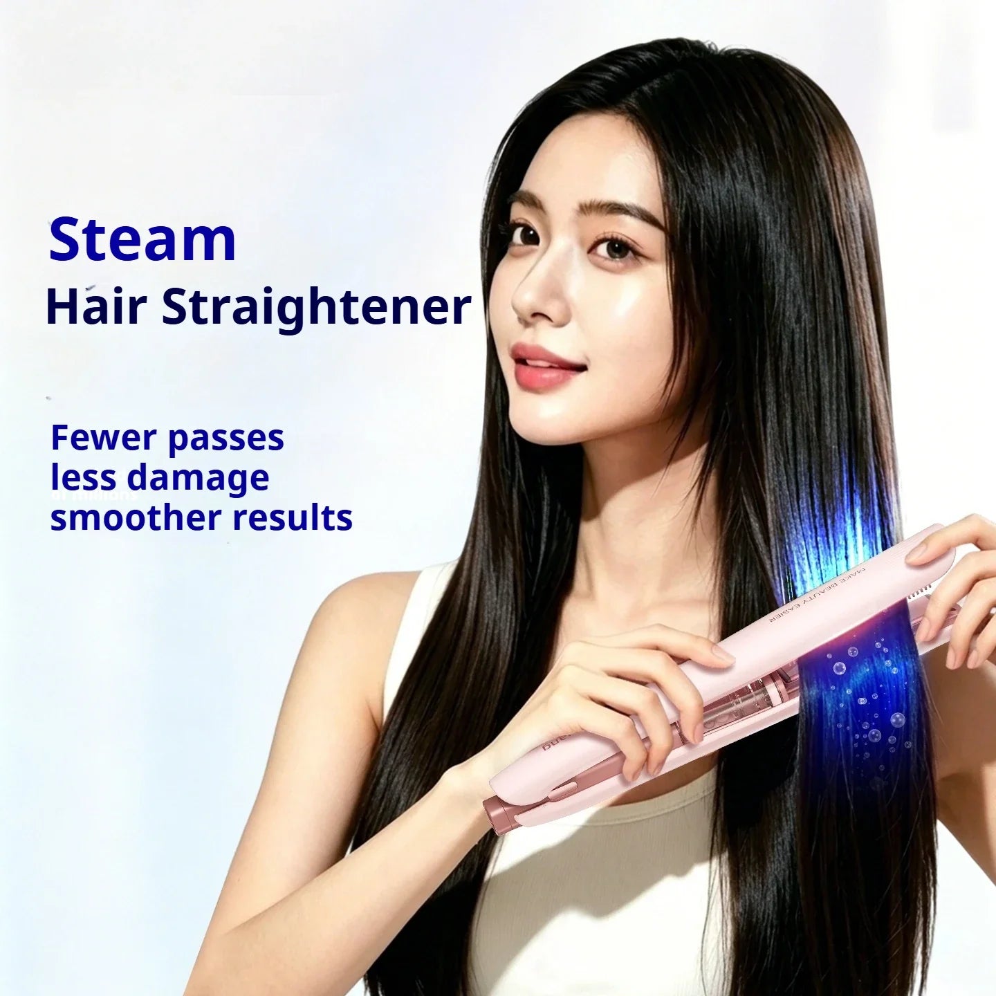Steam Hair Straightener, Steam Sesh, Reduces Damage, Nourishes Hair & Expedites Straightening, Flat Iron with Press Smooth