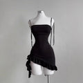 2026 Sexy Sleelveless Backless Mini Dress Women Summer Europe America Lace Up Bodycon Dresses High Street Party Club Black Dress