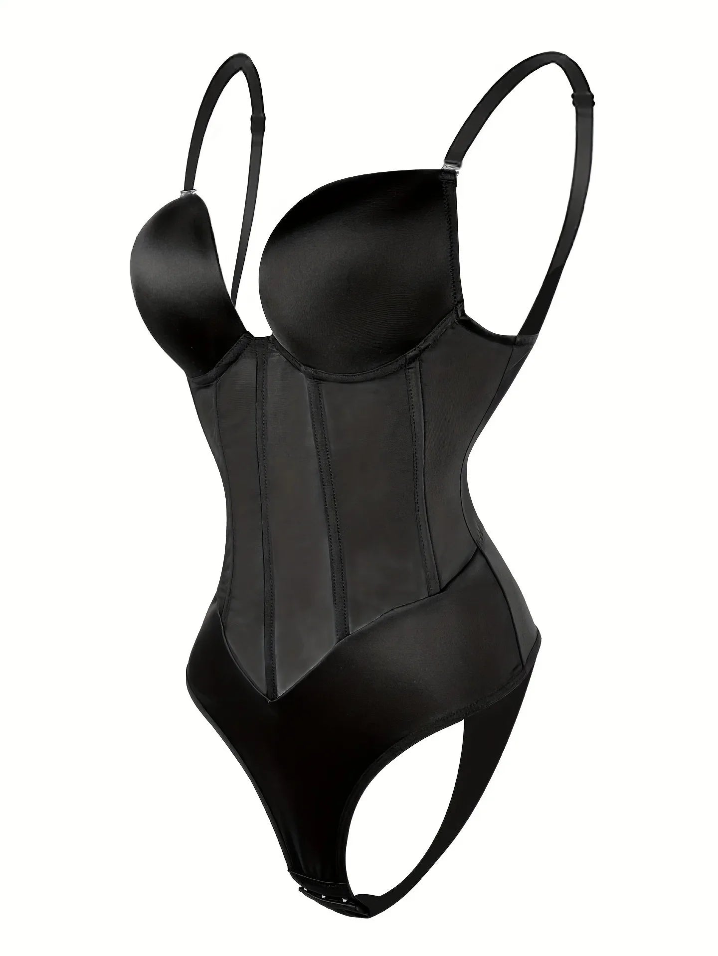 Backless Solid Low Cut Shapewear Bodysuit Tummy Control Waist Trainer Thong Slimmer Women Underwear