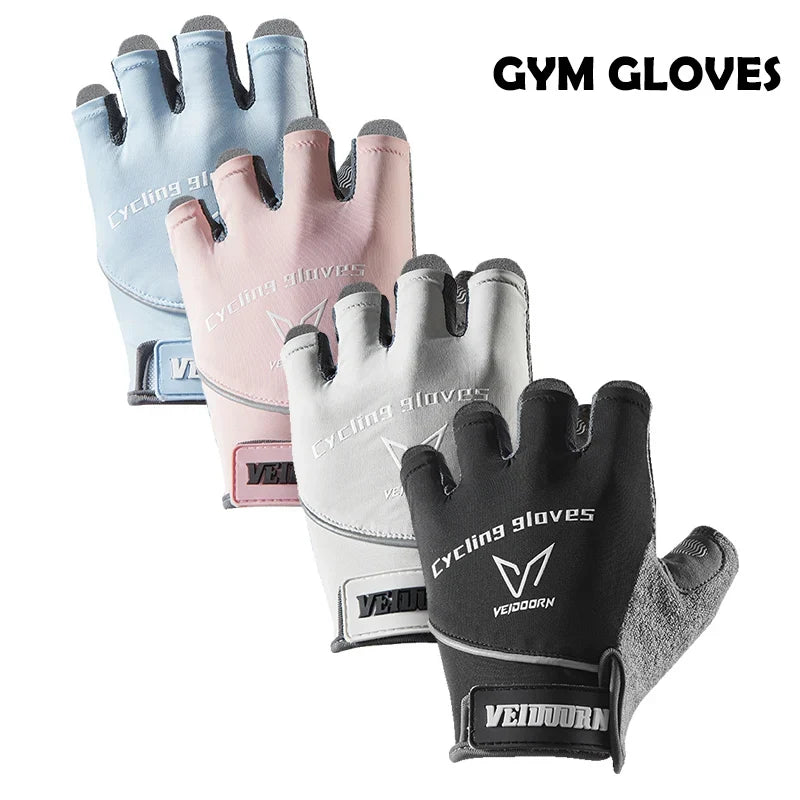 Veidoorn Men's Women's Workout Gloves for Gym Weight Lifting Non-Slip Palm with Padding Breathable Towel Finger for Sweat Wipe
