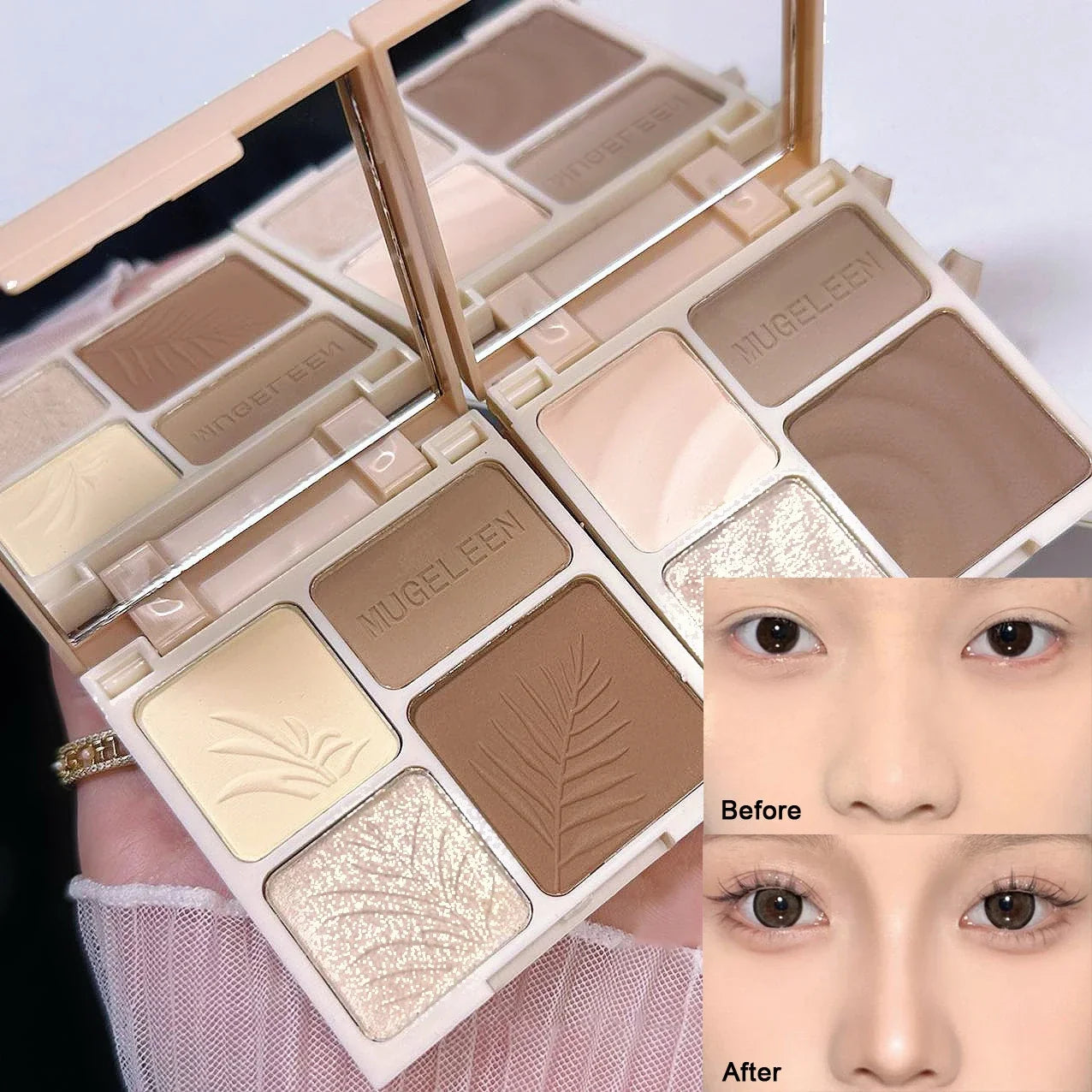 4 Colors Highlighter Contour 3D Facial Bronzer Cosmetic Brightening Beige Matte Highlights Palette Nose Shadow Powder Makeup