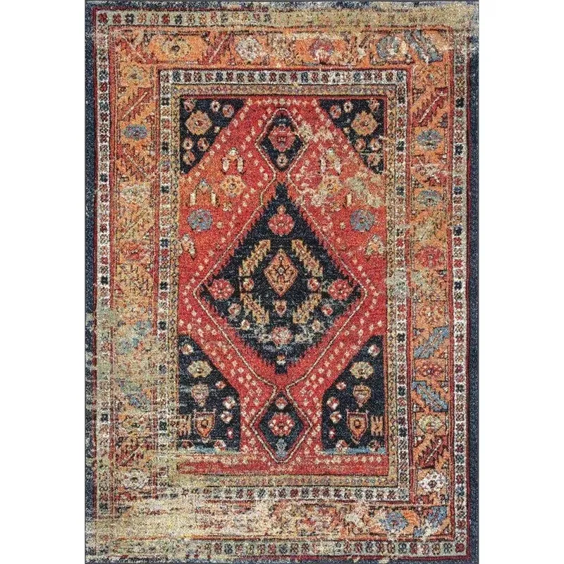 Turkish Style Red Rugs Classic Style Carpet Non Slip Living Room Rug Popular Modern Rug Ottoman Style Boho Rug Entrance Door Mat