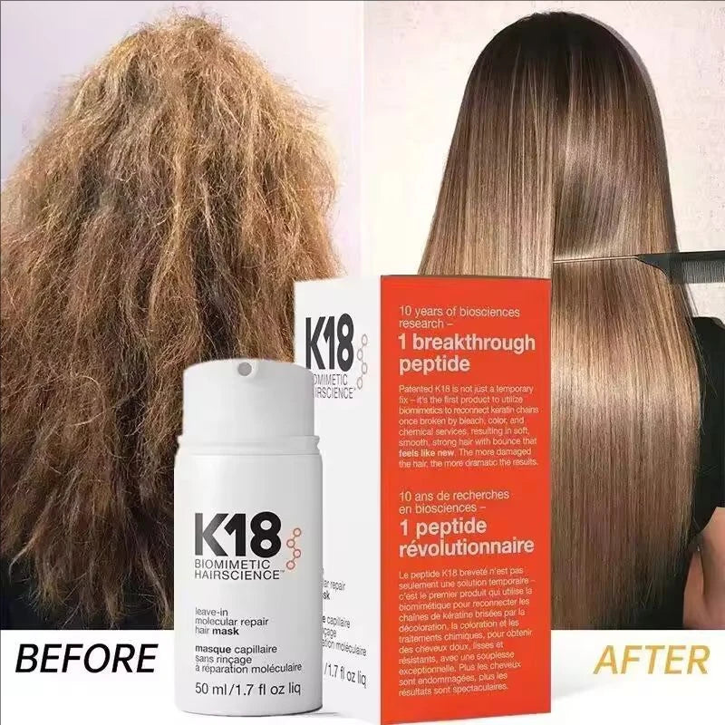New upgraded K18 Leave-In Molecular Kertain Repair Hair Mask Softens Restores Damaged Hair Deep Keratin Treatment for Hair Scalp