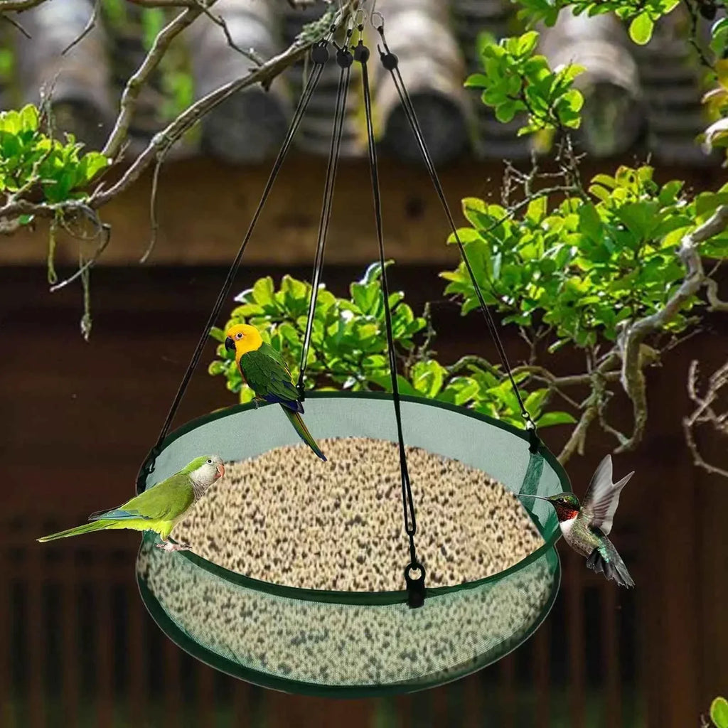 Bird Feeder Tray Attracting Birds Birds Food Catcher Hummingbird Feeder with Hanging Chain for Balcony Backyard Garden Yard