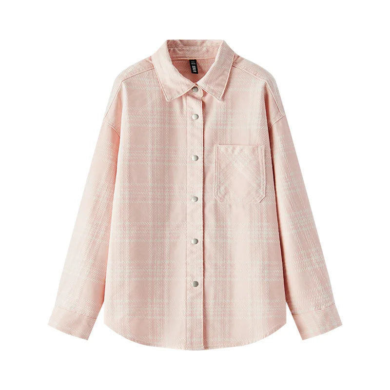 Semir Denim Shirt Women Oversize Spring 2025 New Spring Checkered Blouse Plaid Jacket