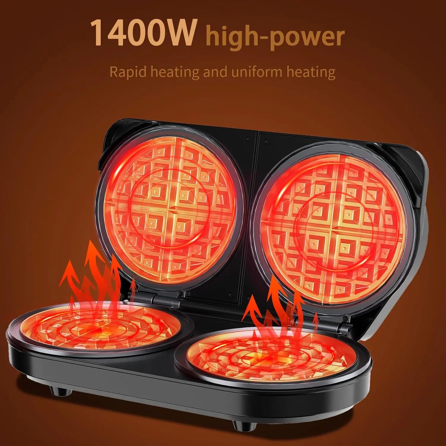 Belgian Waffle Maker 1400W For Breakfast And Snacks