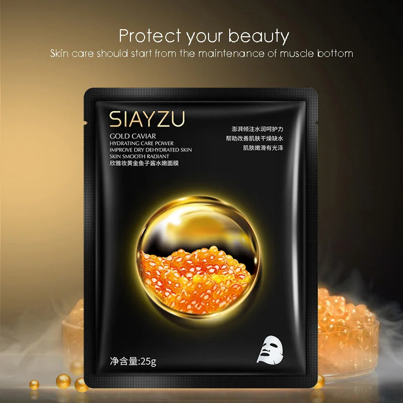 Golden Caviar Moisturizing Facial Masks Refreshing Oil Control Anti-aging Anti Wrinkles Face Mask Sheets Masks Facial Skin Care