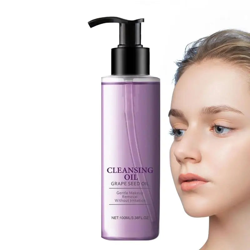 Facial Cleansing Oil Non-Greasy Facial Cleanser Moisturizing Grape Oil Makeup Remover Mild Non-irritating face Cleansing oil
