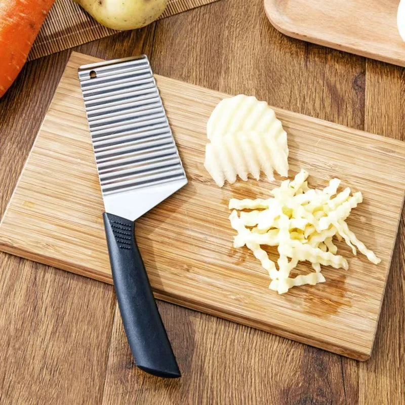 Stainless Steel Potato Chip Slicer And Wavy Crinkle Cutter French Fry Maker