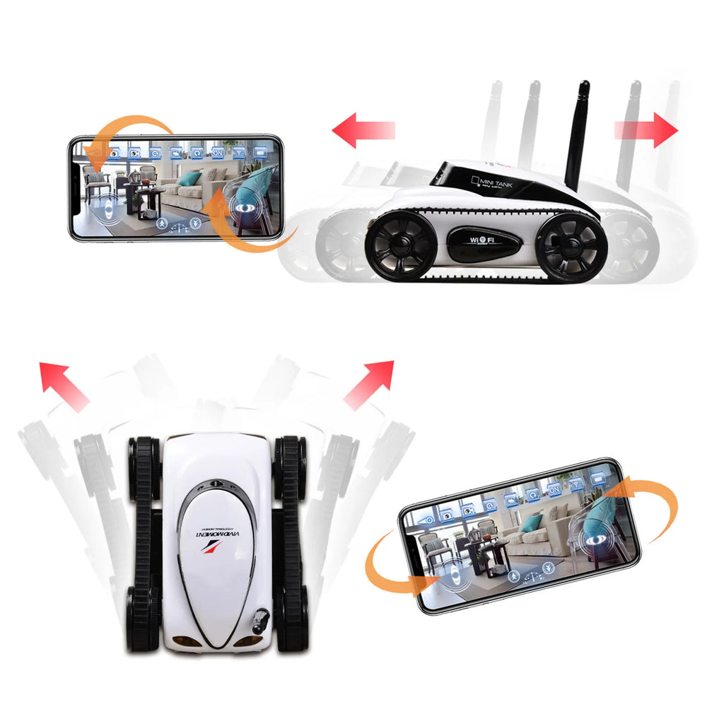 777-272 WiFi Mobile Remote Control Four Channel Real-Time Transmission Camera Small Tank Tracked Walking Car Toy for Kid Gifit