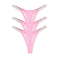 3pcs Sexy Thongs Lace Women Underwear Perspective Floral Panties Low Rise Two Shiny Belts G-string Comfortable Intimate Lingerie