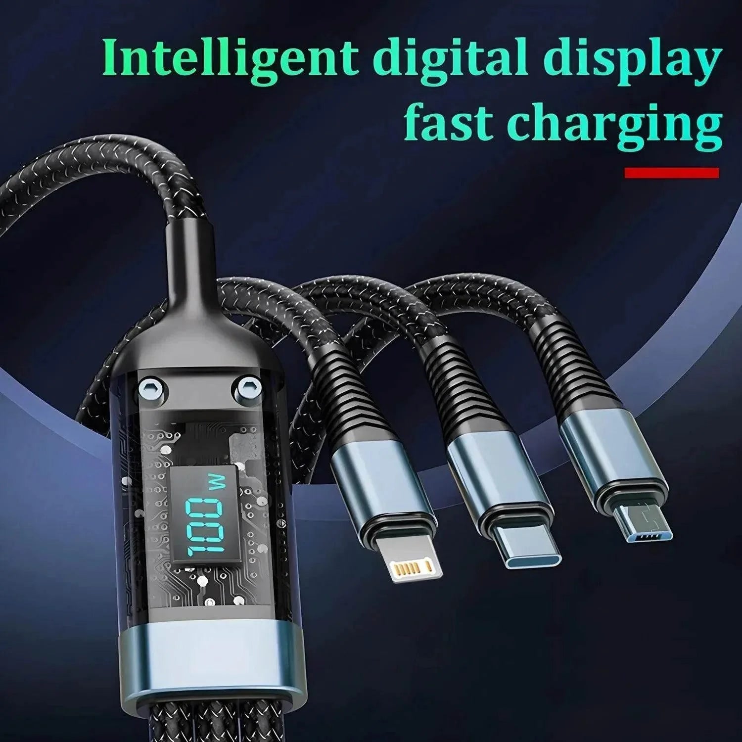 Transparent 3-in-1 Super Fast Charging Cable