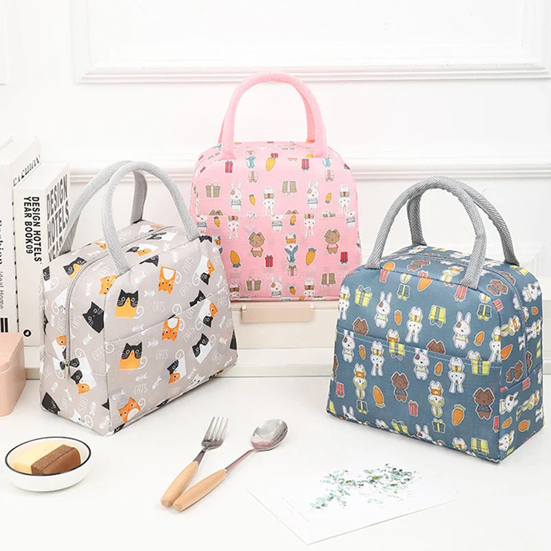 1PC Portable Lunch Bags Thermal Insulation Lunch Box Storage Bag Children's School Lunch Box Bag Picnic Storage Large Capacity