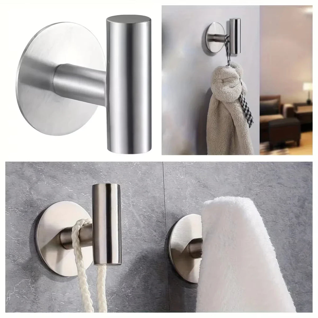 1pcs, No punching self-adhesive hook, Stainless steel bathroom hook,bathroom accessories kitchen organizer