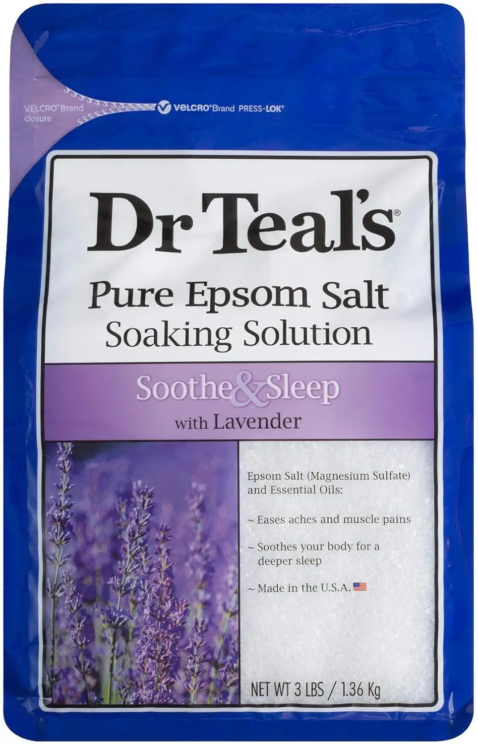 Epsom Salt Bath Soaking Solution, Eucalyptus and Lavender, 2 Count, 3lb Bags - 6lbs Total, Soothes Sore Muscles