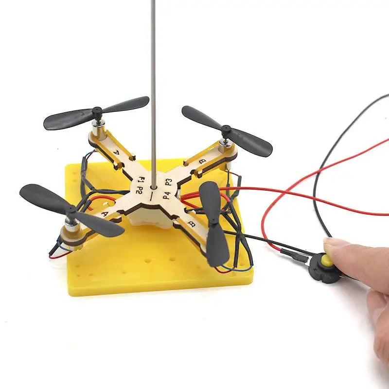 4-Leaf DIY Drone Model Set: Technology Physics Teaching Tool, Children's Science Toy, Helicopter Puzzle Game